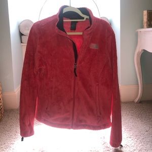North Face pink fuzzy jacket